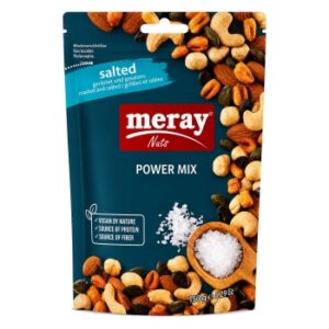 Meray Nuts Power Mix salted snack bag with almonds, cashews, and peanuts (150 g)