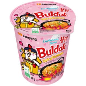 paquet de 80 g de nouilles instantanées épicées saveur poulet carbonara SAMYANG