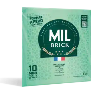 Feuilles de brick apéro MILBRICK fines et croustillantes idéales pour des préparations salées ou sucrées