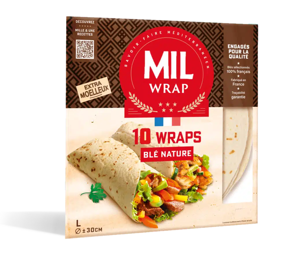 Durum par 10 MILWRAP 30 cm galettes souples idéales pour wraps et sandwichs roulés