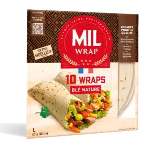 Durum par 10 MILWRAP 30 cm galettes souples idéales pour wraps et sandwichs roulés