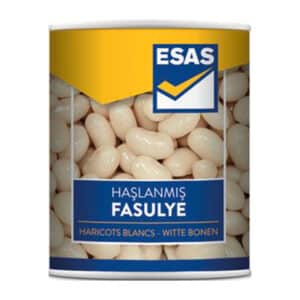 Haricots blancs en boîte 1/2 ESAS, légumes prêts à cuisiner pour plats mijotés.