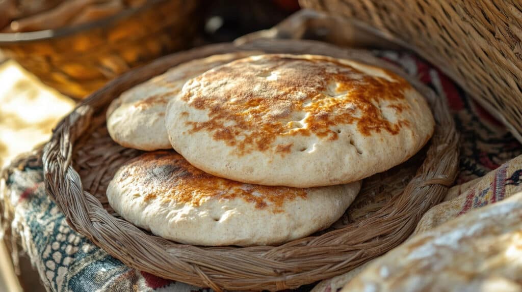 Pain turc type pide au format allongé et texture moelleuse