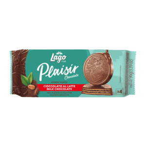 Gaufrettes rondes à la noisette enrobées de chocolat au lait PLAISIR 96 g, biscuit croustillant et gourmand.