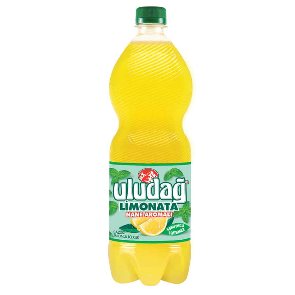Bouteille de Limonata ULUDAG citronnade à la menthe 1 L, boisson rafraîchissante au citron
