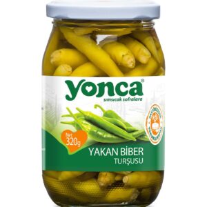 Piments forts YONCA en bocal 370 ml, condiment relevé prêt à consommer.