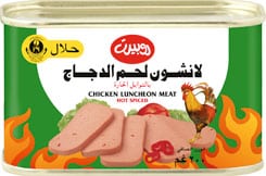 Mortadelle de poulet épicée halal ROBERT 200 g, charcuterie de volaille relevée.
