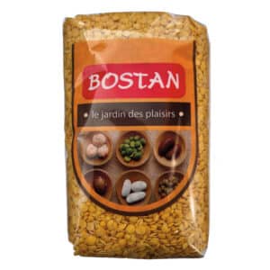 Lentilles jaunes BOSTAN 900 g, légumineuses décortiquées pour cuisine rapide.