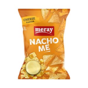 Meray Nacho Me cheese-flavor tortilla chips bag with cheese dip image