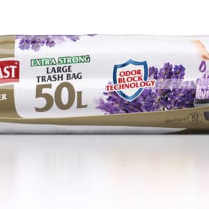 Sacs poubelle à ficelles KOROPLAST parfum lavande 50 litres par 10.