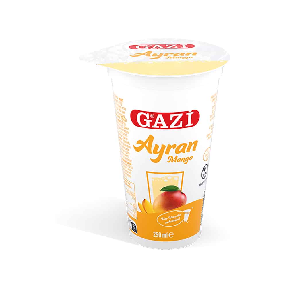 Ayran à la mangue GAZI 250 ml – Boisson lactée rafraîchissante saveur mangue